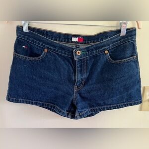 Vintage Y2K Tommy Hilfiger Dark Blue Jean Cotton Denim Shorts Woman’s Size 13